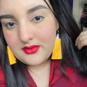 Yellow tassel earrings